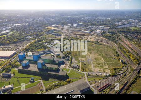 Luftaufnahme, Baustelle Industriegebiet Westfalenhütte, thyssenkrupp Steel Europe AG, Borsigplatz, Dortmund, Ruhrgebiet, Nordrhein-Westfalen, Ger Stockfoto