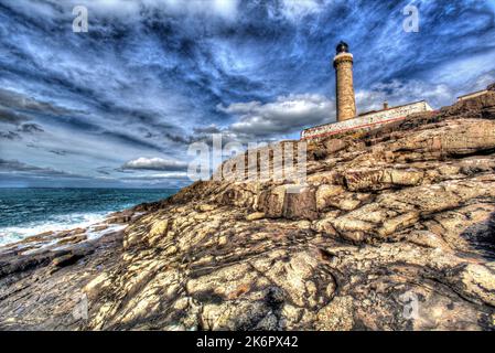 Halbinsel von Ardamurchan, Schottland. Künstlerische Ansicht des 1849 von Alan Stevenson entworfenen Ardnamurchan Lighthouse. Stockfoto