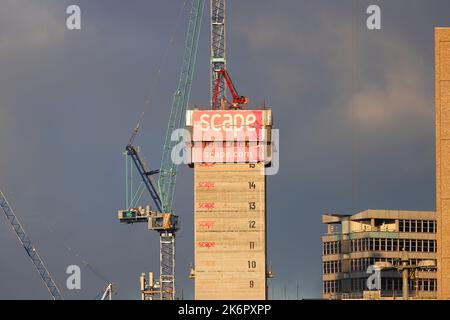 Bauarbeiten an einem neuen Hochhaus in der Merrion Street 44 im Stadtzentrum von Leeds Stockfoto