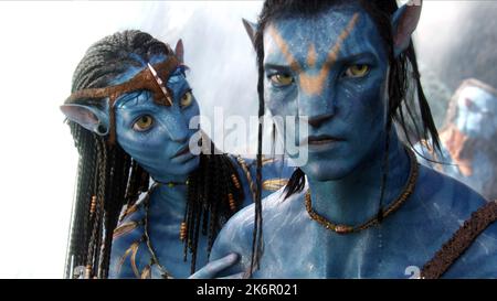 AVATAR 2009 Zoe Saldana & Sam Worthington Stockfoto