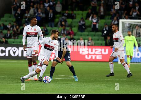 Melbourne, Victoria, Australien. 15. Oktober 2022. MELBOURNE, AUSTRALIEN - 15. OKTOBER: Milos Ninkovic von Western Sydney Wanderers spielt Melbourne Victory in Runde zwei der Isuze UTE A-League Saison 2022-2023 am 15.. Oktober 2022 im AAMI Park (Bildquelle: © Chris Putnam/ZUMA Press Wire) Stockfoto