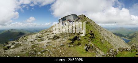 Panorama, Hafod Eryri, Yr Wyddfa, Snowdon Mountain, Summit, Snowdonia North Wales, Vereinigtes Königreich, Stockfoto