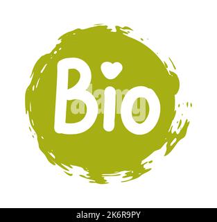 Bio-grüne Etiketten. Bio-Öko-Logo-Set. Vektor Ökologie runde Banner oder Aufkleber Stock Vektor
