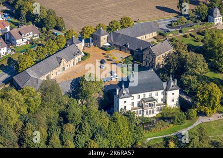 Luftaufnahme, Wasserschloss Haus Ophaldicke, Ophaldicke, Holzwickede, Ruhrgebiet, Nordrhein-Westfalen, Deutschland, Burg, DE, Europa, Hof, Antenne p Stockfoto