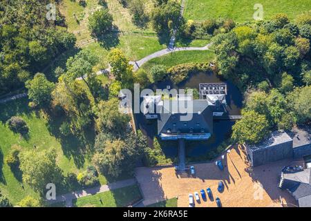 Luftaufnahme, Wasserschloss Haus Ophaldicke, Ophaldicke, Holzwickede, Ruhrgebiet, Nordrhein-Westfalen, Deutschland, Burg, DE, Europa, Hof, Antenne p Stockfoto