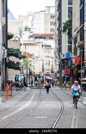 Siebter September-Straße in Rio de Janeiro, Brasilien - 16. Juli 2022: Siebter September-Straße in der Innenstadt von Rio de Janeiro. Stockfoto