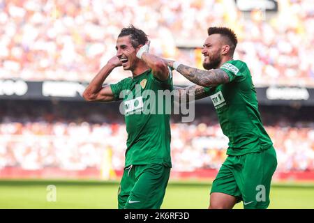 Valencia, Spanien. 15. Oktober 2022. La Liga Spanisches Fußballspiel La Liga Valencia gegen Elche im Mestalla Stadion, Valencia 15 October 2022 900/Cordon Press Credit: CORDON PRESS/Alamy Live News Stockfoto