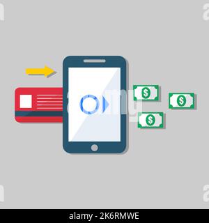 Vector Mobile Payment System Illustration Konzept Stock Vektor