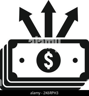 Symbol für Geldtransfer einfacher Vektor. Senden Sie Bargeld. Mobiltelefon Stock Vektor