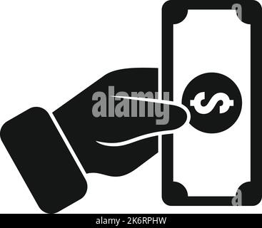 Geld Symbol einfacher Vektor. Übertragung senden. Telefon Bargeld Stock Vektor