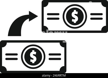 Symbol für Barzahlung einfacher Vektor. Geld senden. Mobile Online Stock Vektor