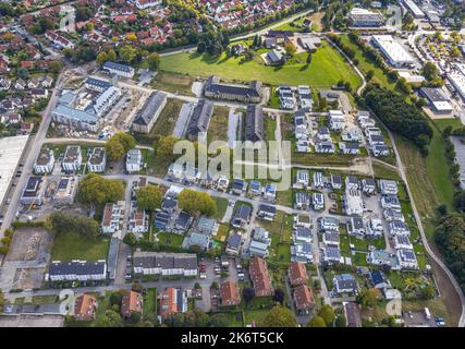 Luftaufnahme, Quartier Belgisches Viertel Baugebiet für neues Wohngebiet, Baustelle Kazerne Adam Soest und Redesign, Soest, Soester Stockfoto