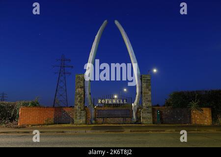 Der Whalebone-Bogen auf der Wood Lane in Rothwell, Leeds, West YorkshireUK Stockfoto