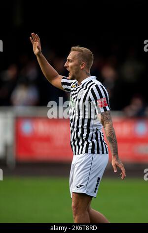 Merthyr Tydfil, Großbritannien. 15. Oktober 2022. Merthyr Town gegen Folkestone Invicta in der Qualifikationsrunde des FA Cup 4. im Penydarren Park am 15.. Oktober 2022. Quelle: Lewis Mitchell/Alamy Live News Stockfoto