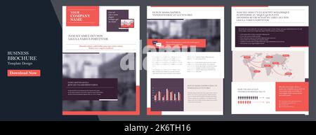 Vorlage für den Geschäftsbericht des Unternehmens, Deckblatt, Katalog, Broschüre, Broschüre, Broschüre, Flyer-Vorlage, Zeitschrift im format a4. Elemente der Infografiken für Bericht A Stock Vektor