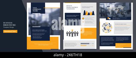 Vorlage für den Geschäftsbericht des Unternehmens, Deckblatt, Katalog, Broschüre, Broschüre, Broschüre, Flyer-Vorlage, Zeitschrift im format a4. Elemente der Infografiken für Bericht A Stock Vektor