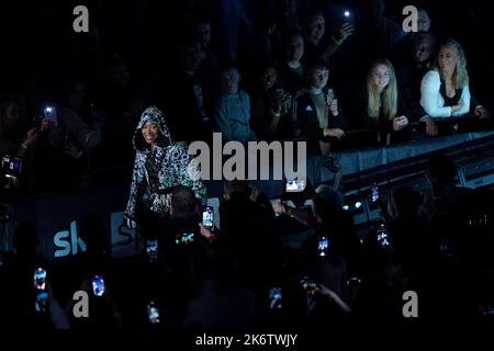 Alycia Baumgardner vor ihrem Kampf am O2, London. Bilddatum: Samstag, 15. Oktober 2022. Stockfoto