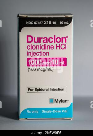 Duraclonidin-HCL-Injektion Stockfoto