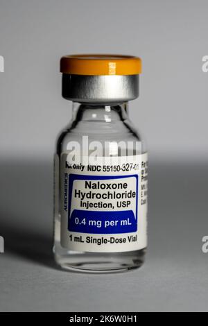 Naloxon-Injektionsfläschchen Stockfoto