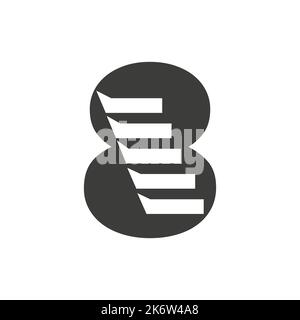 Anfangsbuchstabe 8 Stair Logo. Schritt Logo Symbol Alphabet Basierte Vektor-Vorlage Stock Vektor