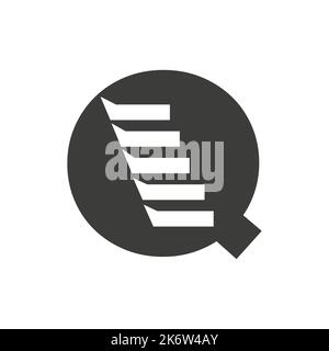 Anfangsbuchstabe Q Stair Logo. Schritt Logo Symbol Alphabet Basierte Vektor-Vorlage Stock Vektor