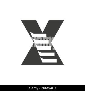 Anfangsbuchstabe X Stair Logo. Schritt Logo Symbol Alphabet Basierte Vektor-Vorlage Stock Vektor