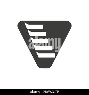 Anfangsbuchstabe V Stair Logo. Schritt Logo Symbol Alphabet Basierte Vektor-Vorlage Stock Vektor