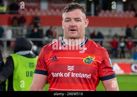 Limerick, Irland. 16. Oktober 2022. Dave Kilcoyne von Münster nach dem Spiel der United Rugby Championship Round 5 zwischen Munster Rugby und Vodacom Bulls am 15. Oktober 2022 im Thomond Park in Limerick, Irland (Foto von Andrew SURMA/ Credit: SIPA USA/Alamy Live News Stockfoto