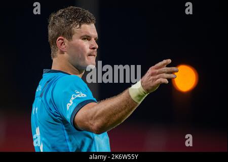 Limerick, Irland. 16. Oktober 2022. WJ Steenkamp of Bulls während des Spiels der United Rugby Championship Round 5 zwischen Munster Rugby und Vodacom Bulls am 15. Oktober 2022 im Thomond Park in Limerick, Irland (Foto von Andrew SURMA/ Credit: SIPA USA/Alamy Live News Stockfoto