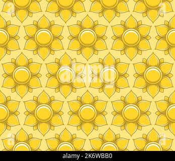 Vektor-Muster-Design mit Lotusblumen, Lotus florale Motive für Foto und Textur Stock Vektor