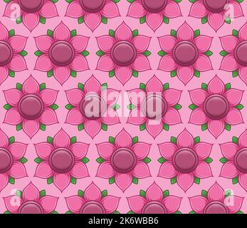 Vektor-Muster-Design mit Lotusblumen, Lotus florale Motive für Foto und Textur Stock Vektor