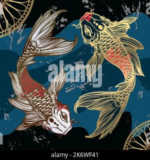 chinesische Fische Yin und Yang Stock Vektor