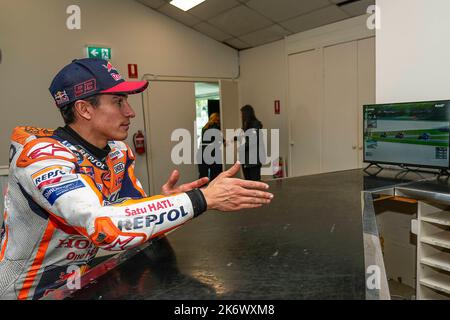 Phillip Island, Australien. 16. Oktober 2022. Rennen von Animoca Brands Australian Grand Prix der MotoGP auf Phillip Island Circuit. 16. Oktober 2022 in Bild: Spanien Marc Márquez Carreras del Gran Premio de MotoGP de Australia en el Circuito Internacional de Phillip Island. 16 de Octubre de 2022 POOL/ MotoGP.com/Cordon die Pressebilder sind nur für redaktionelle Zwecke bestimmt. Obligatorischer Kredit: © motogp.com Kredit: CORDON PRESS/Alamy Live News Stockfoto