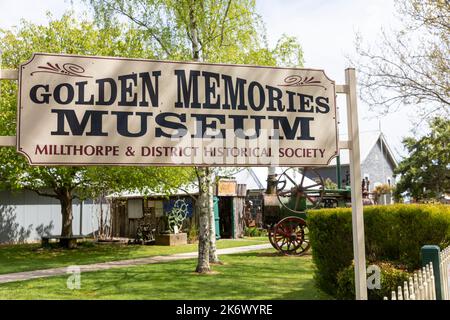 Millthorpe Stadt in New South Wales und Golden Memories Museum im Stadtzentrum von Millthorpe, NSW, regionales Australien Stockfoto