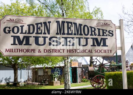 Millthorpe Stadt in New South Wales und Golden Memories Museum im Stadtzentrum von Millthorpe, NSW, regionales Australien Stockfoto