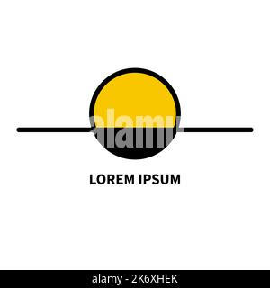 Minimales Sonnenzeichen, Sommerlogo. Einfaches Sonnensymbol Stock Vektor