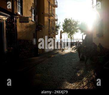 Bilder vom Gardasee im Spätsommer am Gardasee, Bardolino und Lazise in den italienischen Seen - Venetien und Lombardei Stockfoto