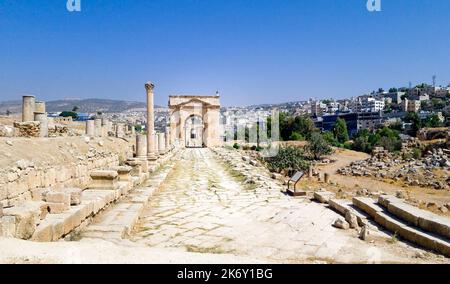 Römische Ruinen der Zitadelle von Amman, in Jordanien, im Nahen Osten, in Asien. Stockfoto