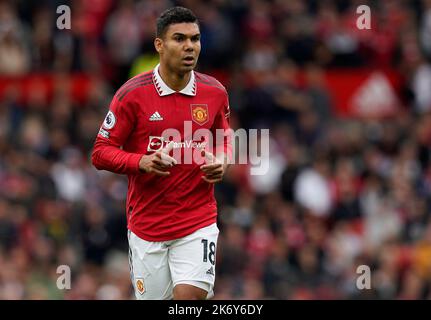 Manchester, Großbritannien. 16. Oktober 2022. Casemiro von Manchester United während des Spiels in der Premier League in Old Trafford, Manchester. Bildnachweis sollte lauten: Andrew Yates/Sportimage Kredit: Sportimage/Alamy Live News Stockfoto