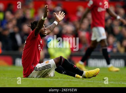 Manchester, Großbritannien. 16. Oktober 2022. Fred von Manchester United während des Spiels in der Premier League in Old Trafford, Manchester. Bildnachweis sollte lauten: Andrew Yates/Sportimage Kredit: Sportimage/Alamy Live News Stockfoto