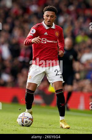 Manchester, Großbritannien. 16. Oktober 2022. Jadon Sancho von Manchester United während des Spiels in der Premier League in Old Trafford, Manchester. Bildnachweis sollte lauten: Andrew Yates/Sportimage Kredit: Sportimage/Alamy Live News Stockfoto