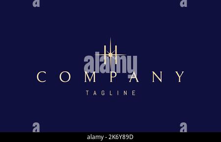 Vektor-Logo, auf dem ein abstraktes Bild des Buchstabens H mit einem Stern innen. Stock Vektor