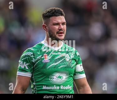 Leeds, Großbritannien. 16. Oktober 2022. James Bentley aus Irland beim Rugby League World Cup 2021 Spiel Jamaika gegen Irland im Headingley Stadium, Leeds, Vereinigtes Königreich, 16.. Oktober 2022 (Foto von Mark Cosgrove/Nachrichtenbilder) Kredit: Nachrichtenbilder LTD/Alamy Live News Stockfoto