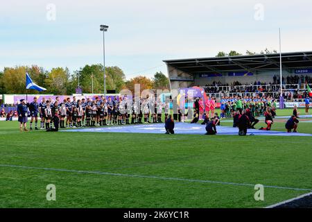 Newcastle, Großbritannien. 16. Oktober 2022. 16/10/2022 RLWC2021, Eröffnungszeremonie, Schottland / Italien, Kingston Park, Newcastle, UK Credit: Robert Chambers/Alamy Live News Stockfoto