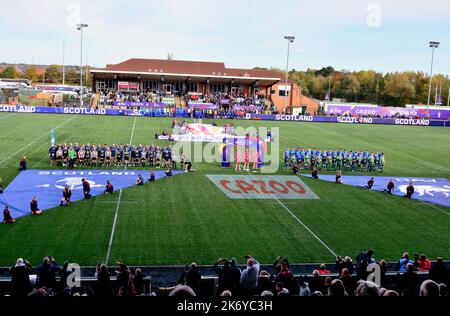 Newcastle, Großbritannien. 16. Oktober 2022. 16/10/2022 RLWC2021, Eröffnungszeremonie, Schottland / Italien, Kingston Park, Newcastle, UK Credit: Robert Chambers/Alamy Live News Stockfoto