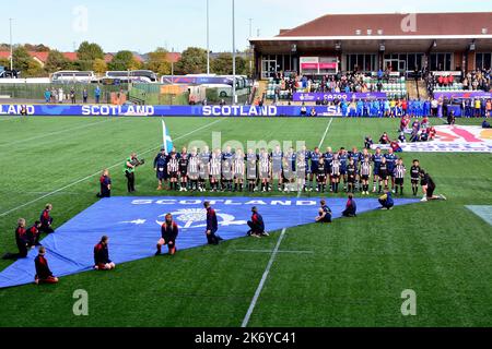 Newcastle, Großbritannien. 16. Oktober 2022. 16/10/2022 RLWC2021, Eröffnungszeremonie, Schottland / Italien, Kingston Park, Newcastle, UK Credit: Robert Chambers/Alamy Live News Stockfoto