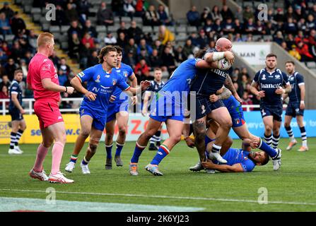 Newcastle, Großbritannien. 16. Oktober 2022. 6/10/2022 RLWC2021, Schottland gegen Italien, Kingston Park, Newcastle, Schottland kämpfte hart für einen Versuch, nachdem Italien das Spiel gewann 4-28, UK Credit: Robert Chambers/Alamy Live News Stockfoto