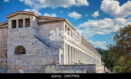 Die Stoa des Attalos (159 v. Chr.) im alten Athener Agora, Griechenland Stockfoto