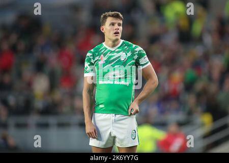 Leeds, Großbritannien. 16. Oktober 2022. Emerald Headingley Stadium, Leeds, West Yorkshire, 16.. Oktober 2022 Rugby League World Cup 2021 Jamaica Rugby League vs Ireland Rugby League Louis Senior of Ireland Rugby League Credit: Touchlinepics/Alamy Live News Stockfoto