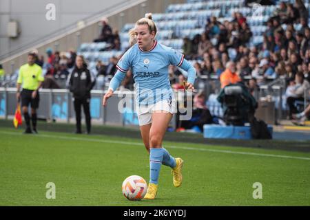 Manchester, Großbritannien. 16. Oktober 2022. Manchester, England, 16. 2022. Oktober: Lauren Hemp (11 Manchester City) beim Barclays FA Womens Super League-Spiel zwischen Manchester City und Leicester City im Academy Stadium in Manchester, England (Natalie Mincher/SPP) Credit: SPP Sport Press Photo. /Alamy Live News Stockfoto